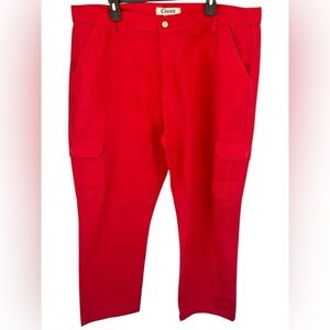 CHAMS  Men's Vibrant Red Cargo Pants, Men’s Size 40